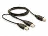 USB-A(M)+POWER USB-A(M)->USB-B(M) 2.0 CABLE 1.8M BLACK DELOCK