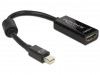 DISPLAYPORT MINI(M) 1.1->HDMI(F) ADAPTER CABLE 12CM BLACK DELOCK