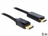 DISPLAYPORT(M) V1.1->HDMI(M) CABLE 5M BLACK GOLD PLATED DELOCK