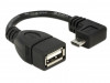 USB MICRO(M) ANGLED RIGHT->USB-A(F) 2.0 CABLE 0.11M OTG BLACK DELOCK