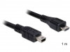 USB MICRO(M)->USB MINI(M) 2.0 CABLE 1M BLACK DELOCK