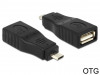 USB MICRO(M) 2.0->USB-A(F) ADAPTER OTG BLACK DELOCK