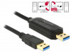 USB-A M/M 3.0 CABLE 1.5M DUAL PC BRIDGE BLACK DELOCK