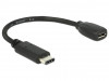USB-C(M) 2.0->USB MICRO(F) ADAPTER CABLE 15CM BLACK DELOCK