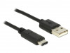 USB-C(M)->USB-A(M) 2.0 CABLE 1M BLACK DELOCK