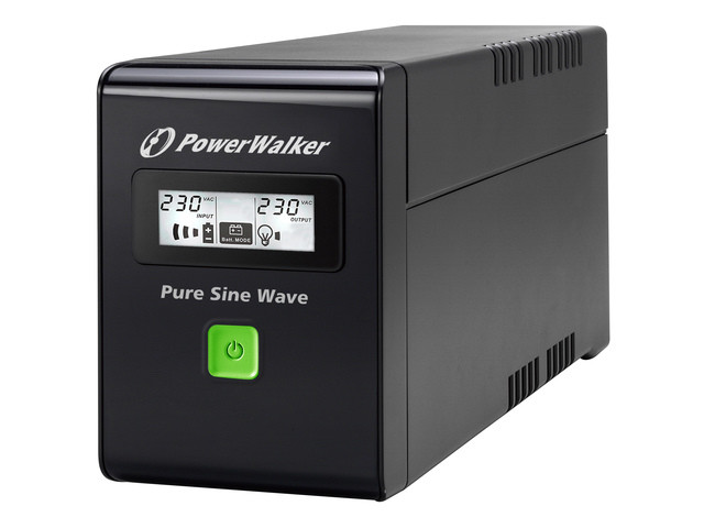 UPS POWERWALKER VI 600 SW LINE-INTERACTIVE 600VA 2X SCHUKO OUTLETS USB-B LCD PURE SINE WAVE