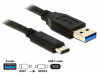 USB-C(M)->USB-A(M) 3.1 GEN 2 CABLE 1M BLACK DELOCK