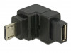USB MICRO(M) 2.0->USB MICRO(F) ADAPTER ANGLED DOWN BLACK DELOCK