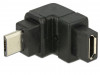 USB MICRO(M) 2.0->USB MICRO(F) ADAPTER ANGLED UP BLACK DELOCK