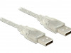 USB-A M/M 2.0 CABLE 1M TRANSPARENT DELOCK 
