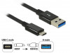 USB-C(M)->USB-A(M) 3.1 GEN 2 CABLE 0.5M BLACK PREMIUM DELOCK