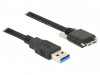 USB MICRO(M) WITH SCREWS->USB-A(M) 3.0 CABLE 3M BLACK DELOCK