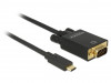 USB-C(M)->VGA(M) CABLE 1M BLACK (THUNDERBOLT 3/DISPLAYPORT ALTERNATE MODE) DELOCK