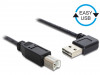 USB-A(M)->USB-B(M) 2.0 CABLE 0.5M ANGLED LEFT/RIGHT EASY-USB BLACK DELOCK