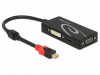 DISPLAYPORT MINI(M) 1.2->HDMI(F)/VGA(F)/DVI-D(24+1)(F) ADAPTER CABLE 20CM BLACK DELOCK