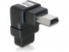 USB MINI(M)->USB MINI(F) ADAPTER ANGLED DOWN BLACK DELOCK