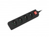 POWER STRIP LANBERG 1.5M 4X FRENCH OUTLETS WITH SWITCH QUALITY-GRADE COPPER CABLE BLACK