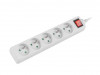 POWER STRIP LANBERG 1.5M 5X FRENCH OUTLETS WITH SWITCH QUALITY-GRADE COPPER CABLE WHITE