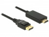 DISPLAYPORT(M) V1.2A->HDMI(M) CABLE 1M BLACK DELOCK