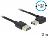 USB-A M/M 2.0 CABLE 3M EASY-USB ANGLED LEFT/RIGHT BLACK DELOCK
