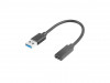 USB-C(F) 3.1->USB-A(M) ADAPTER CABLE 15CM BLACK LANBERG