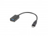 USB MICRO(M) 2.0->USB-A(F) ADAPTER 15CM OTG BLACK LANBERG
