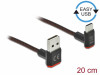 USB-C(M)->USB-A(M) 2.0 CABLE 0.2M ANGLED UP BLACK DELOCK