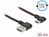 USB-C(M)->USB-A(M) 2.0 CABLE 0.2M ANGLED RIGHT BLACK DELOCK