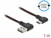 USB-C(M) ANGLED RIGHT->USB-A(M) 2.0 CABLE 1M BLACK DELOCK