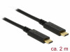 USB-C M/M 3.1 GEN 1 CABLE 2M PD BLACK DELOCK
