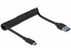 USB-A(M)->USB-C(M) 3.1 CABLE 0.3-1.2M BLACK DELOCK